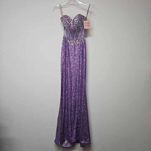 NWT Blush Prom Sequin Prom Dress Size 00 - Picture 1 of 12